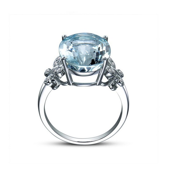 Blue Natural Topaz Butterfly Ring - Picture 3 of 4